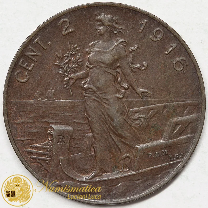 VITTORIO EMANUELE III 2 CENTESIMI 1916 R #7303