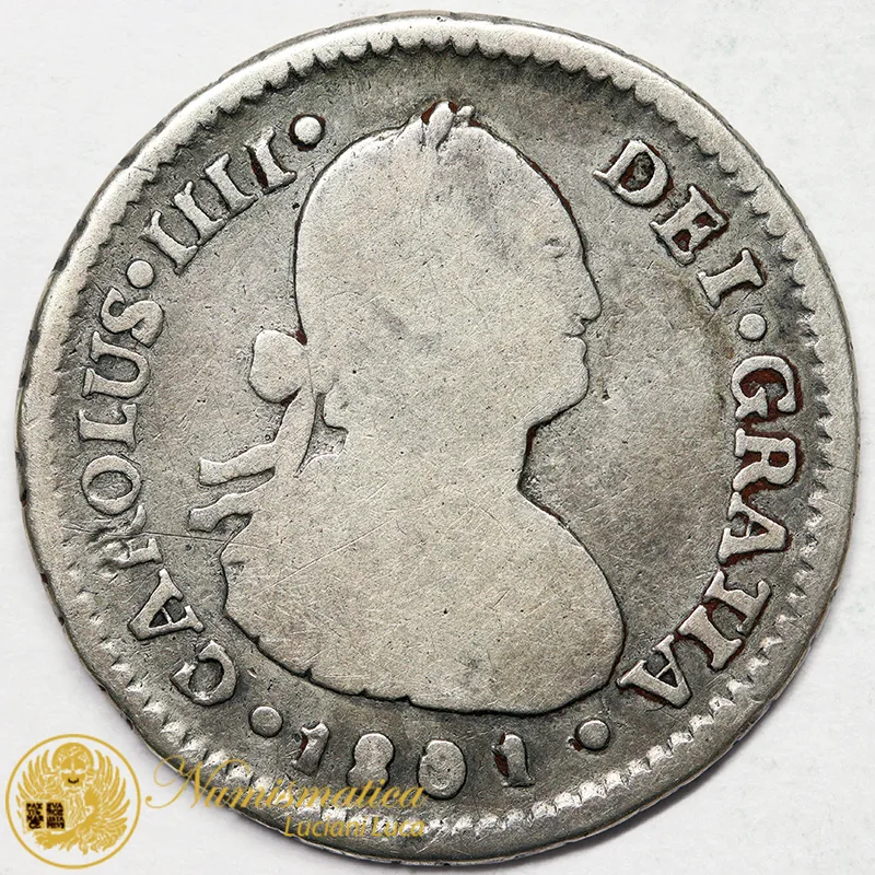 CILE 1 Real 1801 CARLO IIII argento KM#58 #7487