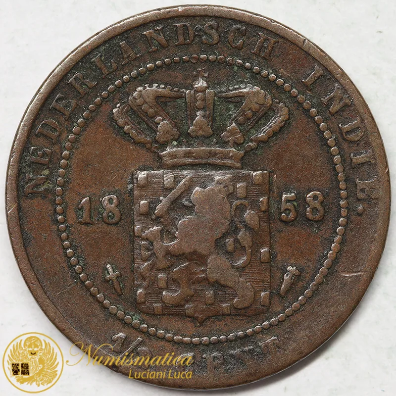 INDIE OLANDESI 1/2 CENT 1858 GOOD/F #7552
