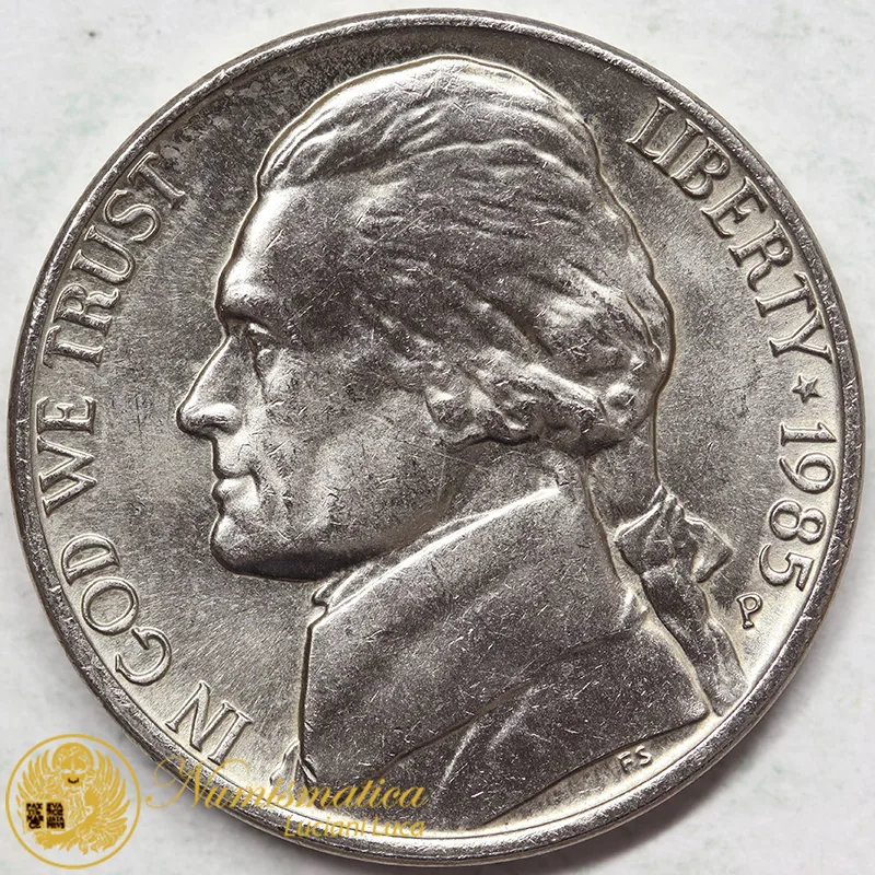 STATI UNITI 5 CENTS 1985 P JEFFERSON FDC #7580
