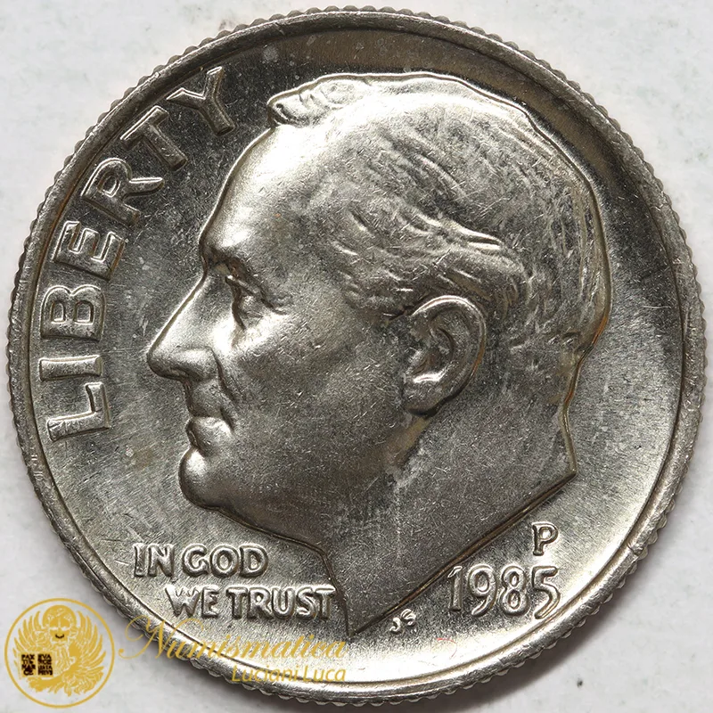 STATI UNITI 1 DIME 1985 P ROOSEVELT FDC #7583