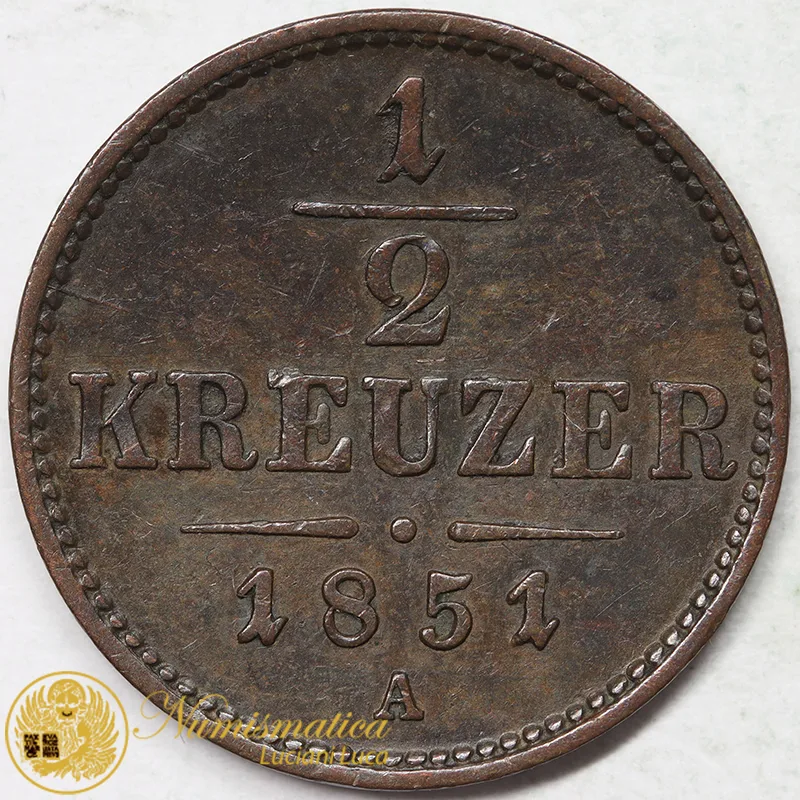 AUSTRIA 1/2 KREUZER 1851 A #7597