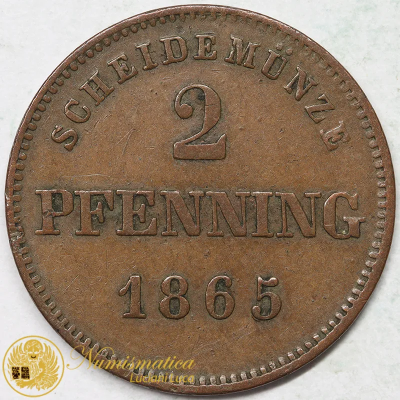BAYERN 2 PFENNING 1865 STATI TEDESCHI #7616