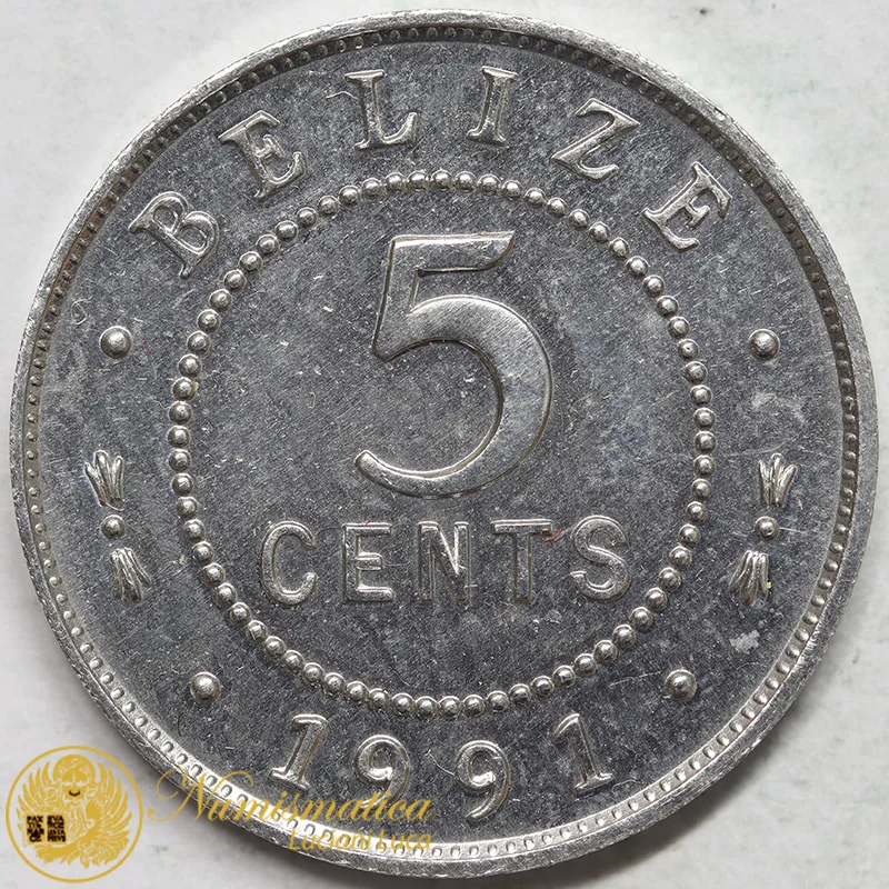 BELIZE 5 CENTS 1991 #7619