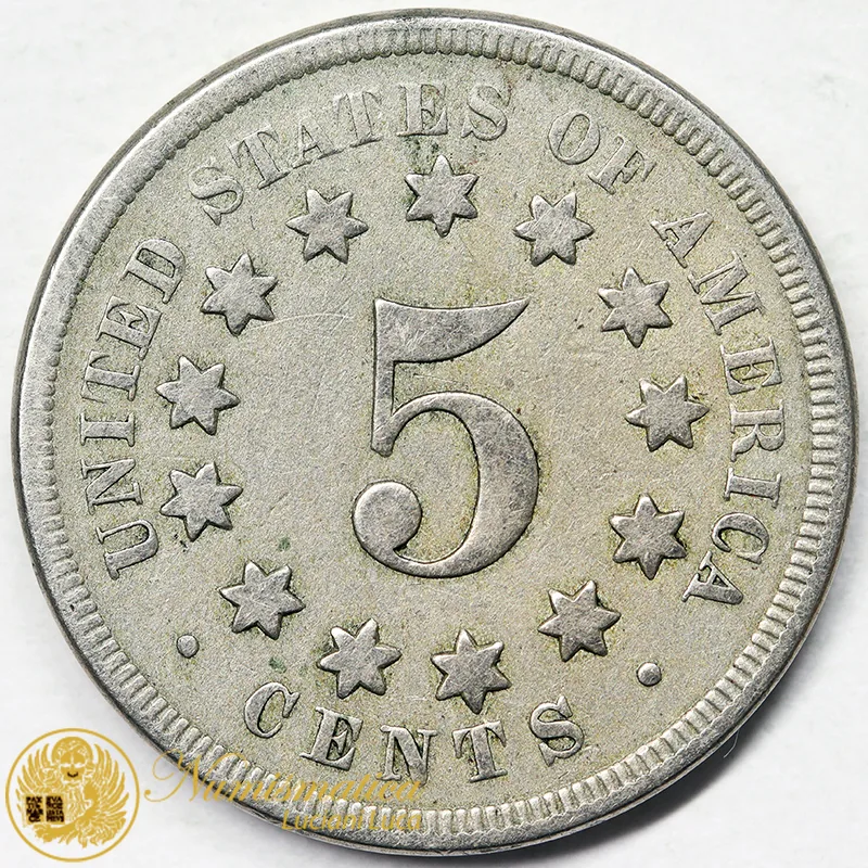 STATI UNITI 5 CENTS SHIELD 1867 (WITHOUT RAYS) #7697