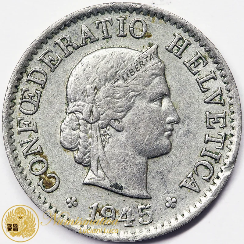 SVIZZERA 5 RAPPEN 1945 B #7743