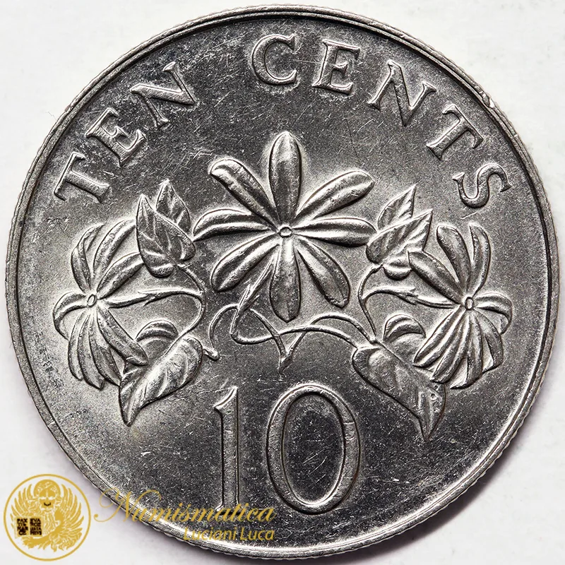 SINGAPORE 10 CENTS 1986 (STAR JASMINE PLANT) #7763