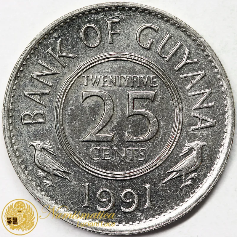 GUYANA 25 CENTS 1991 Fdc #7769