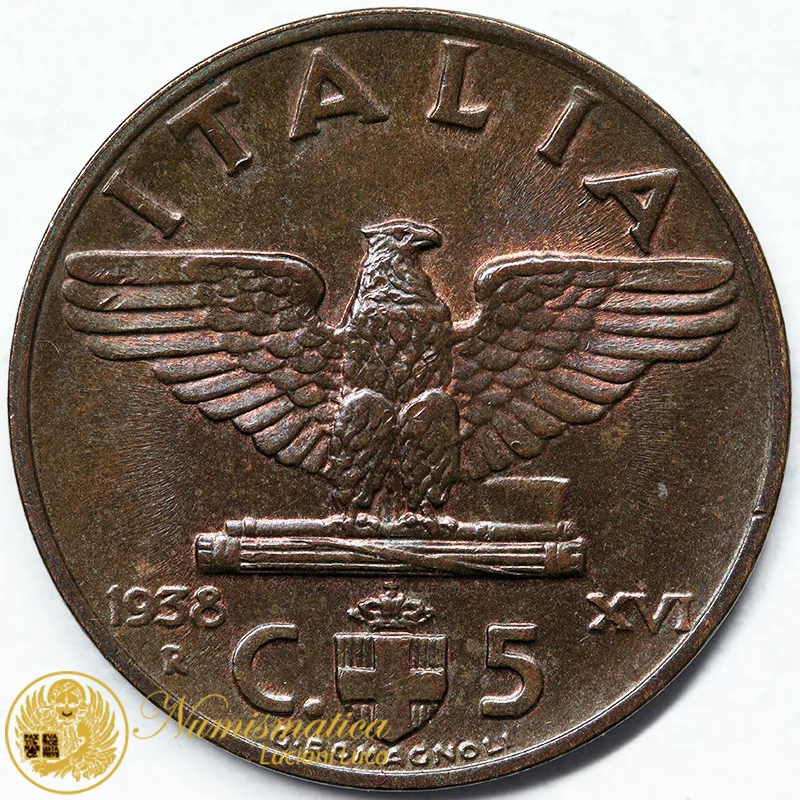 VITTORIO EMANUELE III 5 CENTESIMI 1938 R #7786