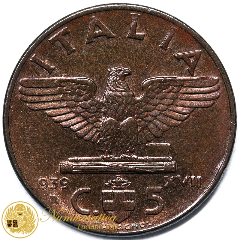 VITTORIO EMANUELE III 5 CENTESIMI 1939 R #7800
