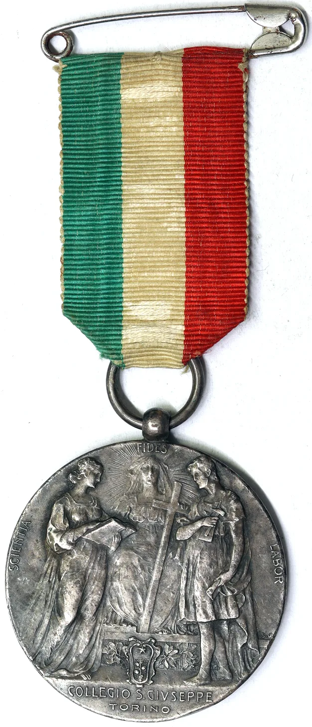 Medaglia Collegio San Giuseppe Torino Convitto Ag #N167