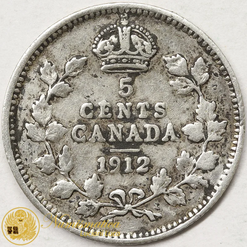 CANADA 5 Cents 1912 Giorgio V argento #3750