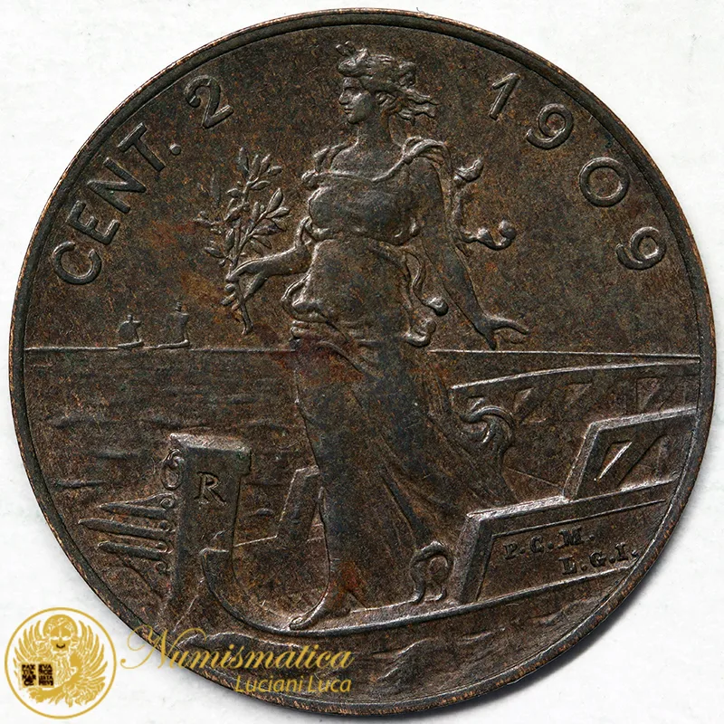 VITTORIO EMANUELE III 2 CENTESIMI 1909 R Q.Fdc/Fdc #7863