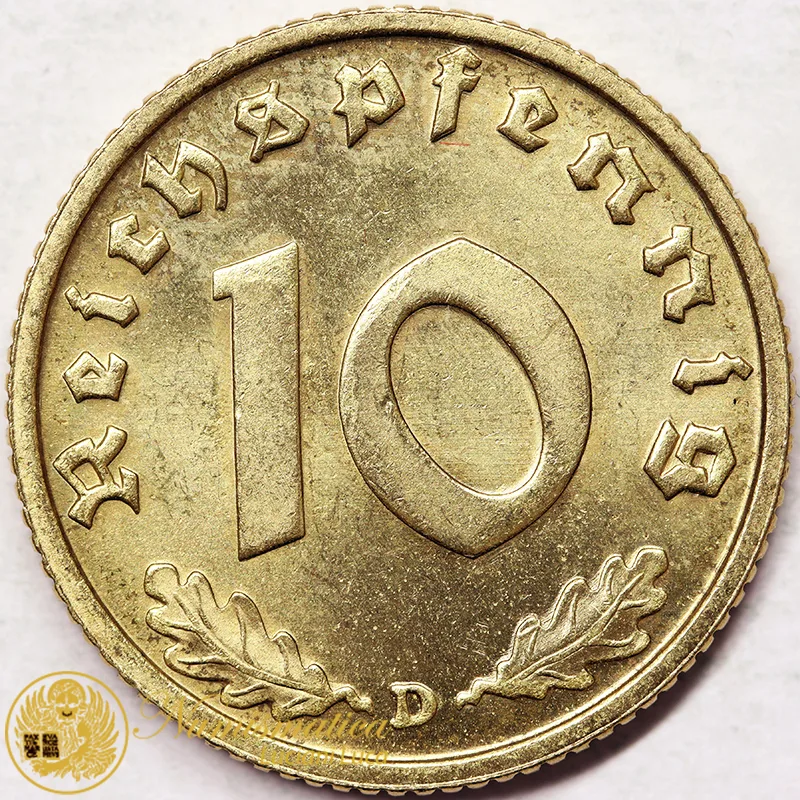 GERMANIA 10 REICHSPFENNIG 1938 D Q.Fdc #7875