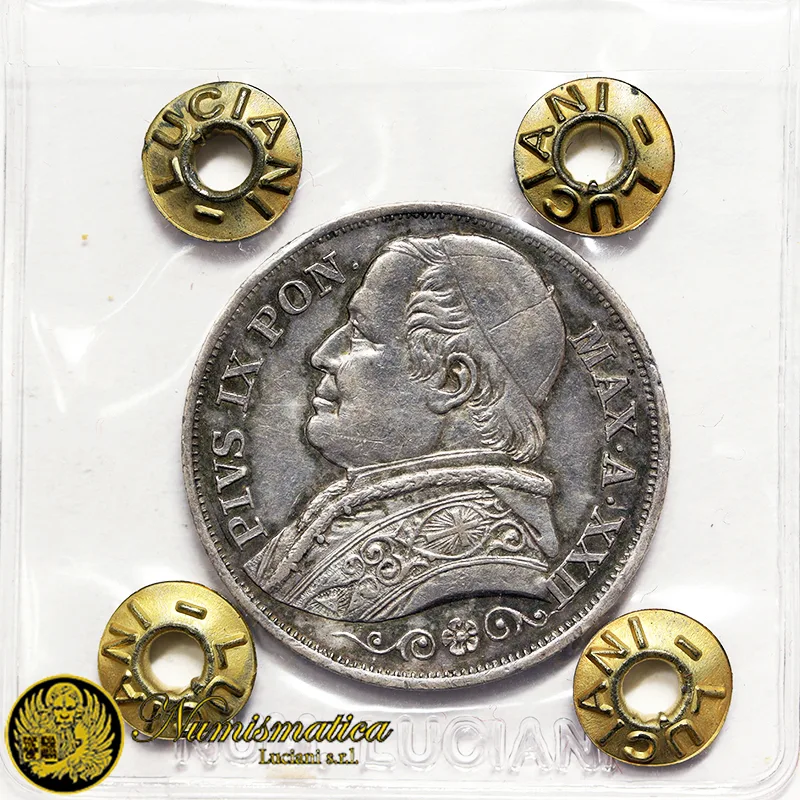STATO PONTIFICIO Pio IX 2 Lire 1867 An. XXII Argento BB+ #P16
