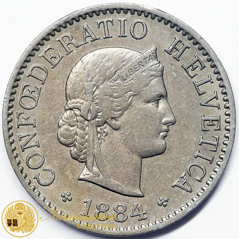 SVIZZERA 5 Rappen 1884 B nichel BB+ #7887