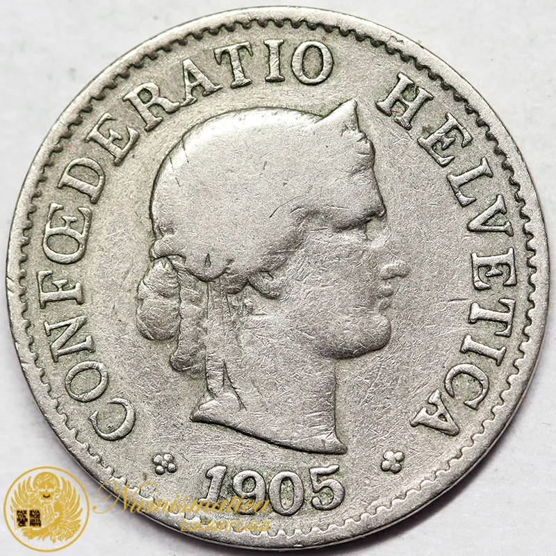 SVIZZERA 5 RAPPEN 1905 B nichel MB #7905