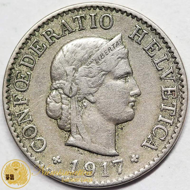 SVIZZERA 5 RAPPEN 1917 B nichel MB #7918