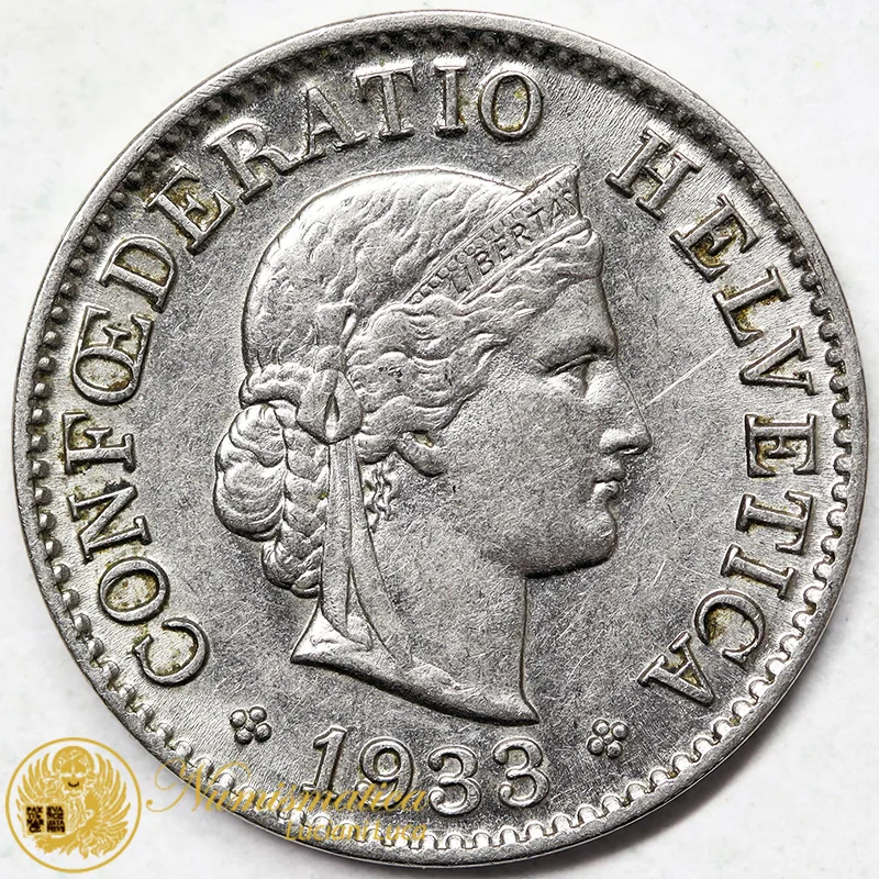 SVIZZERA 5 RAPPEN 1933 nichel BB #7922