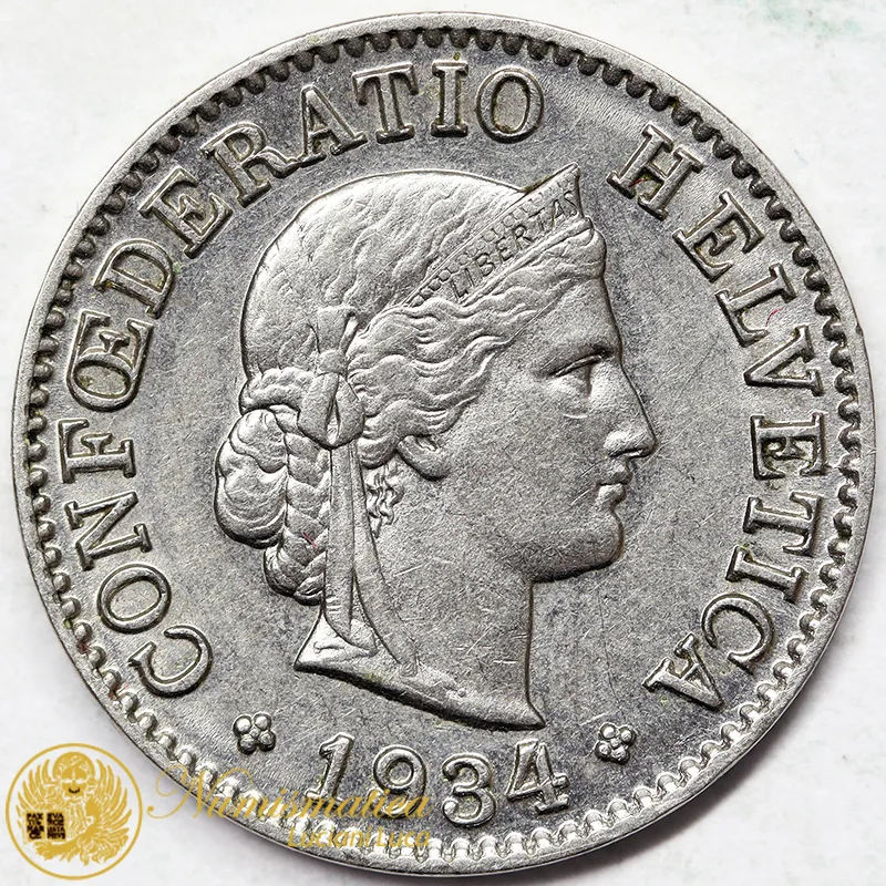 SVIZZERA 5 RAPPEN 1934 nichel BB #7930