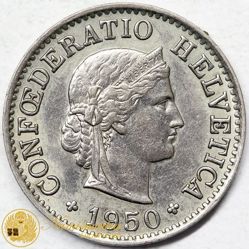SVIZZERA 5 RAPPEN 1950 B Nichel Spl+ #7932