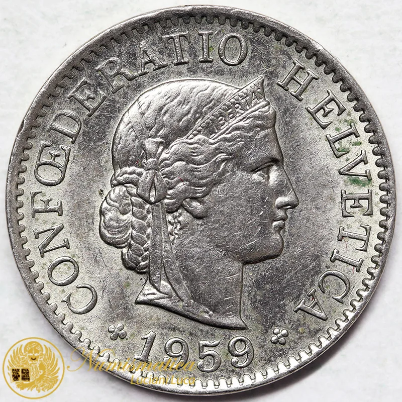 SVIZZERA 5 Rappen 1959 B nichel BB #7933