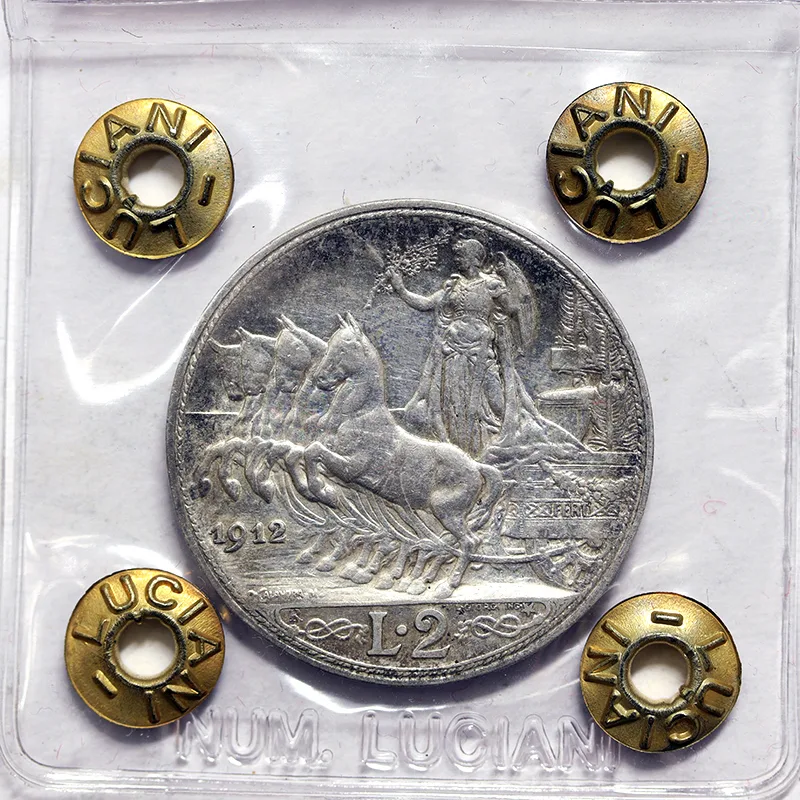 VITTORIO EMANUELE III 2 Lire 1912 Quadriga BB+ #P298