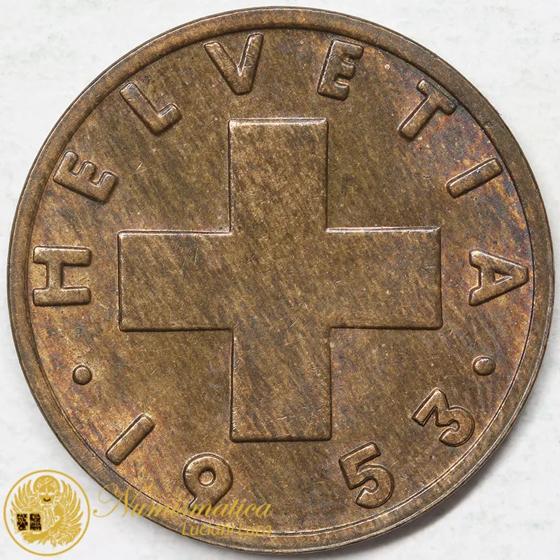 SVIZZERA 2 Rappen 1953 B bronzo Spl+ #7967