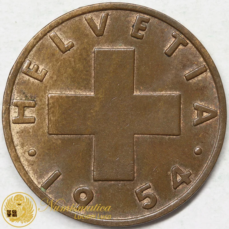 SVIZZERA 2 RAPPEN 1954 B bronzo Spl+ #7970