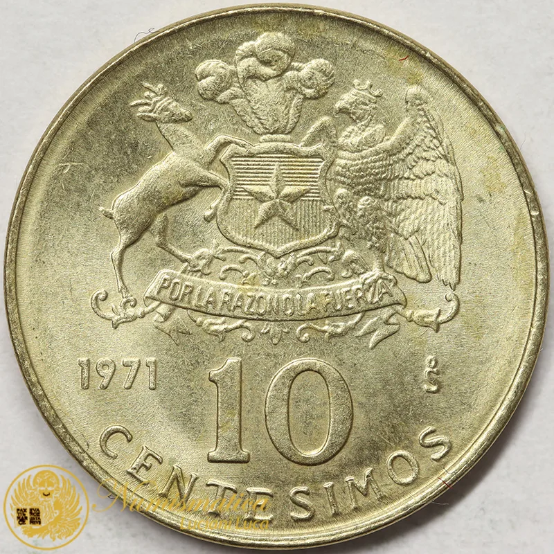 CILE 10 CENTESIMOS 1971 BERNARDO O’HIGGINS #3850