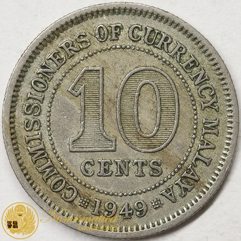 MALAYSIA 10 CENTS 1949 #3864