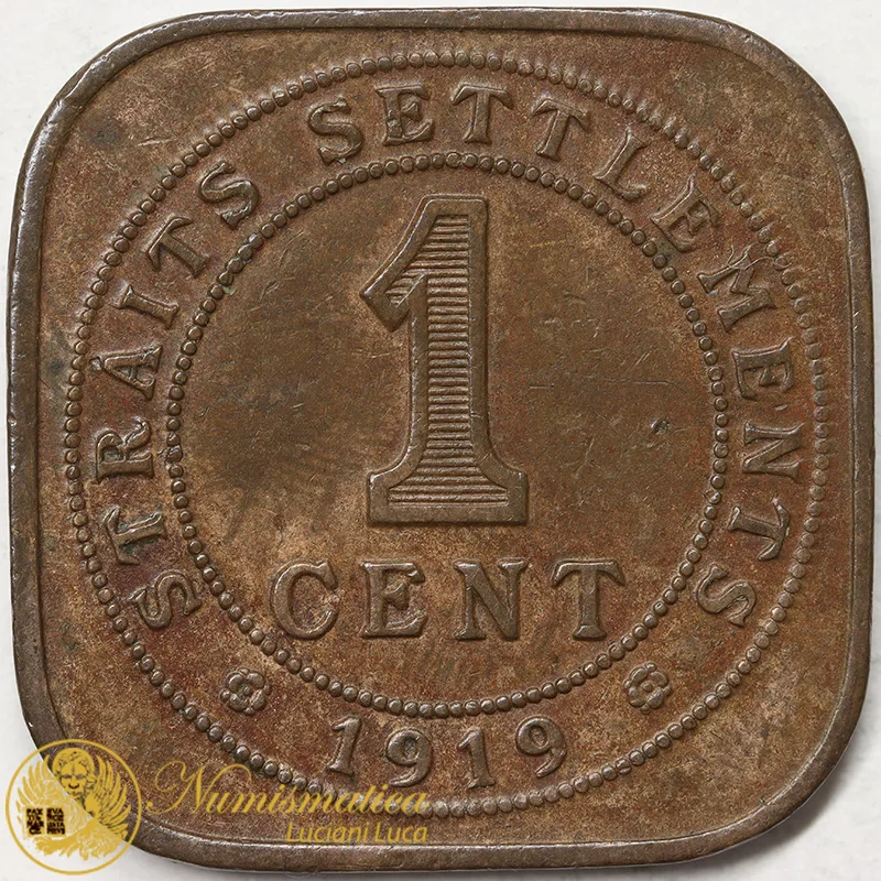 STRAITS SETTLEMENTS BRITISH COLONY 1 CENT 1919 #3874
