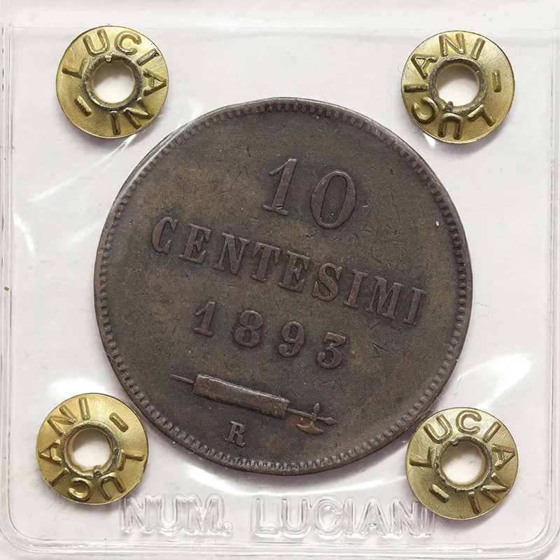 SAN MARINO 10 Centesimi 1893 Roma Q.Spl #P486