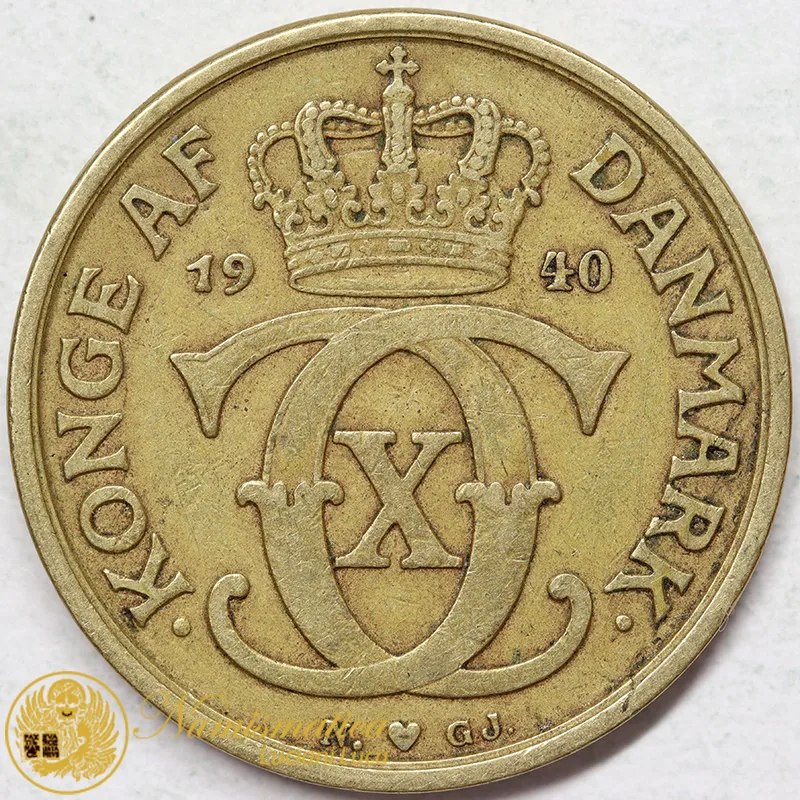 DANIMARCA 1 KRONE 1940 N.GJ CHRISTIAN X #8333