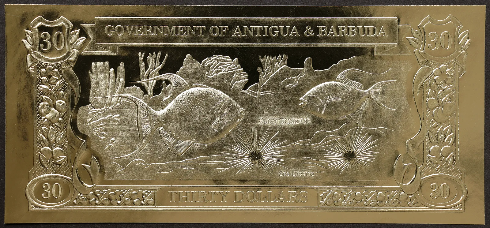 Antigua e Barbuda 30 Dollari 1985 Queen Triggerfish #B90