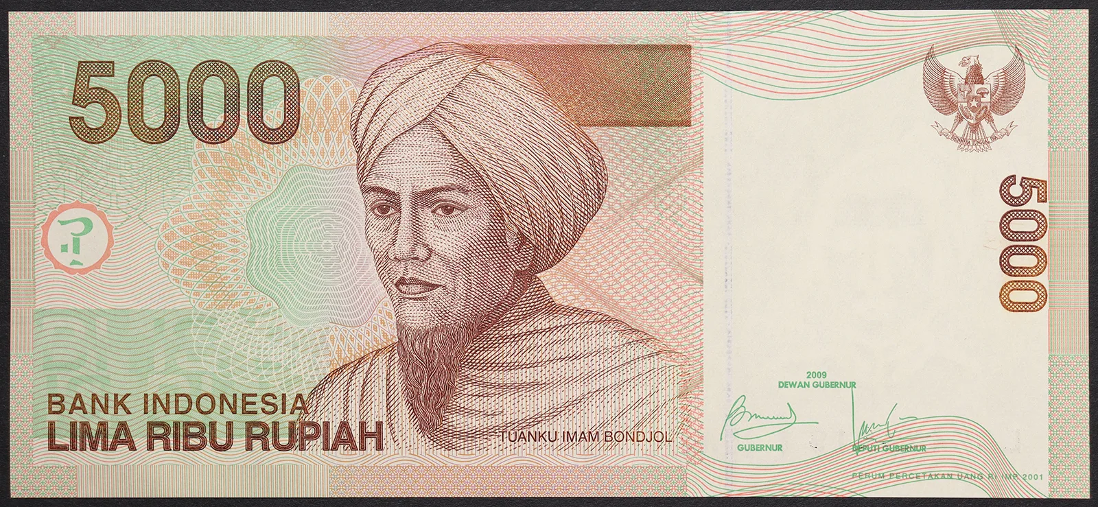 INDONESIA 5000 Rupie 2009 FDS #B275