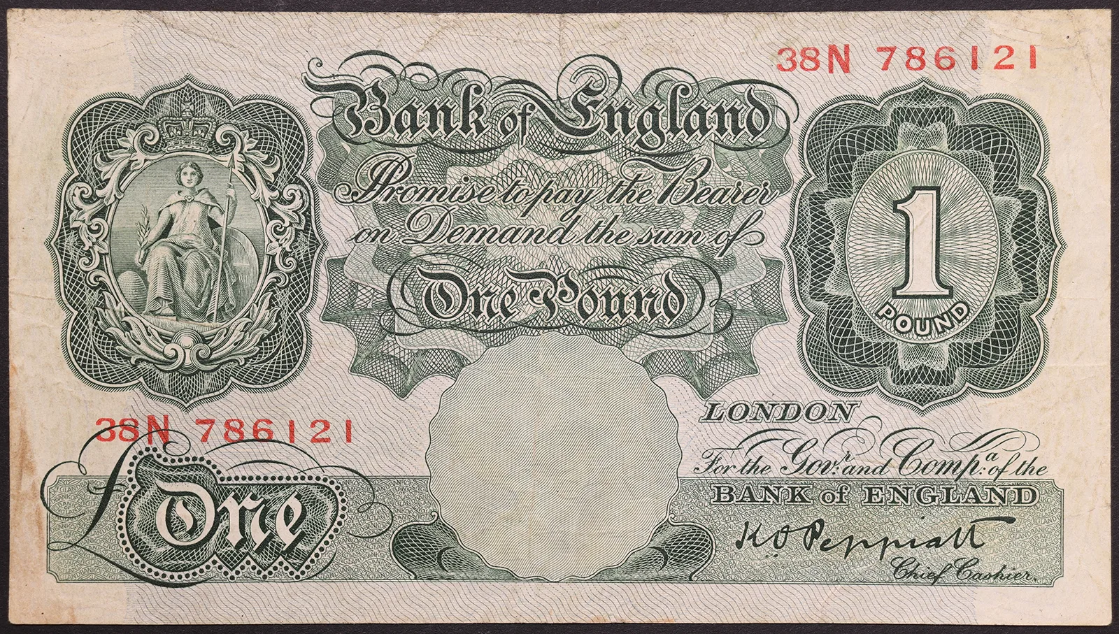 Inghilterra 1 Pound 1934-39 Pick#363c #B286