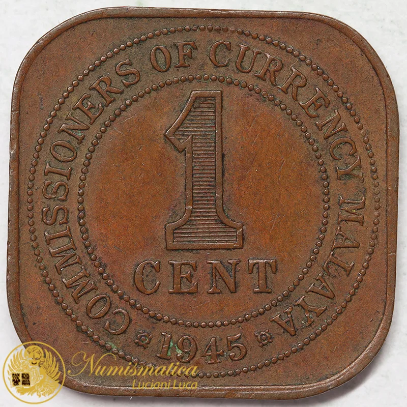 MALAYA BRITISH COLONY MALESIA 1 CENT 1945 Giorgio VI #8894