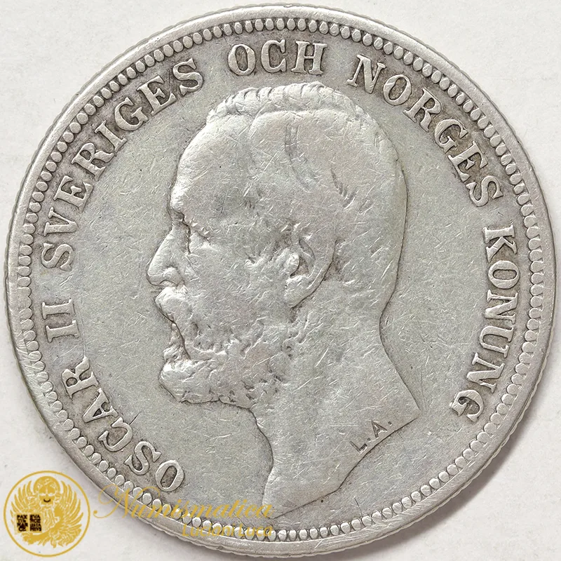 SVEZIA 2 Corone 1904 EB Oscar II #909