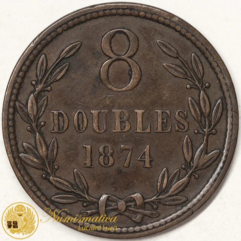 GUERNESEY 8 DOUBLES 1874 #914