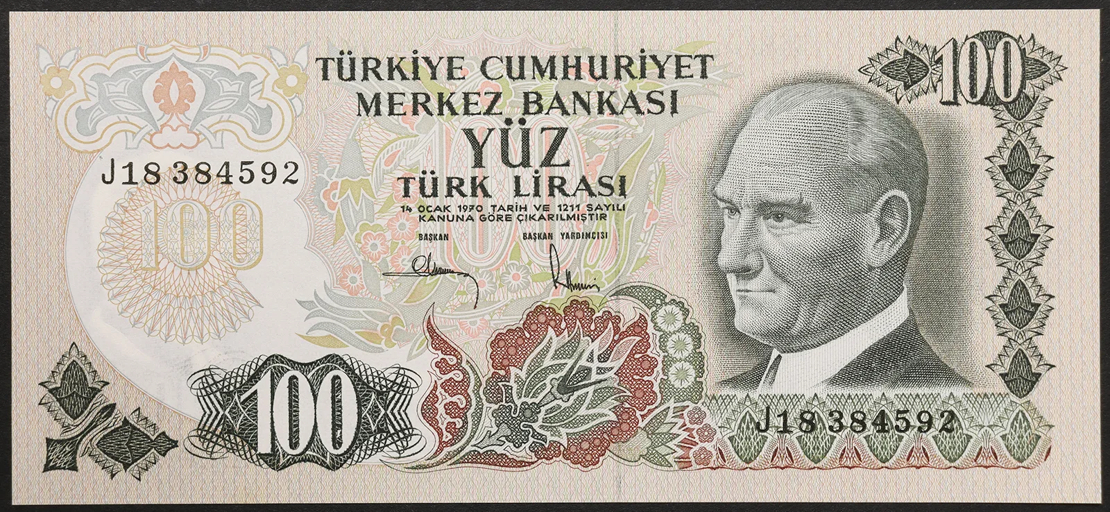 TURCHIA 100 LIRA 1970 Fds #B17.