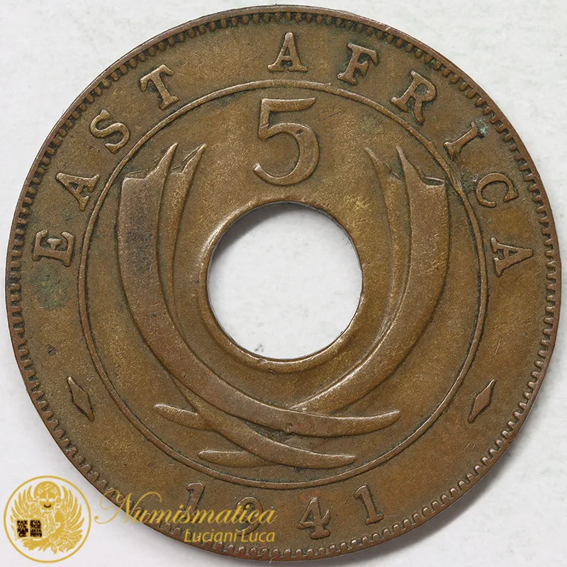 AFRICA ORIENTALE BRITANNICA 5 CENTS 1941 (KM25.1) BB+ #8919