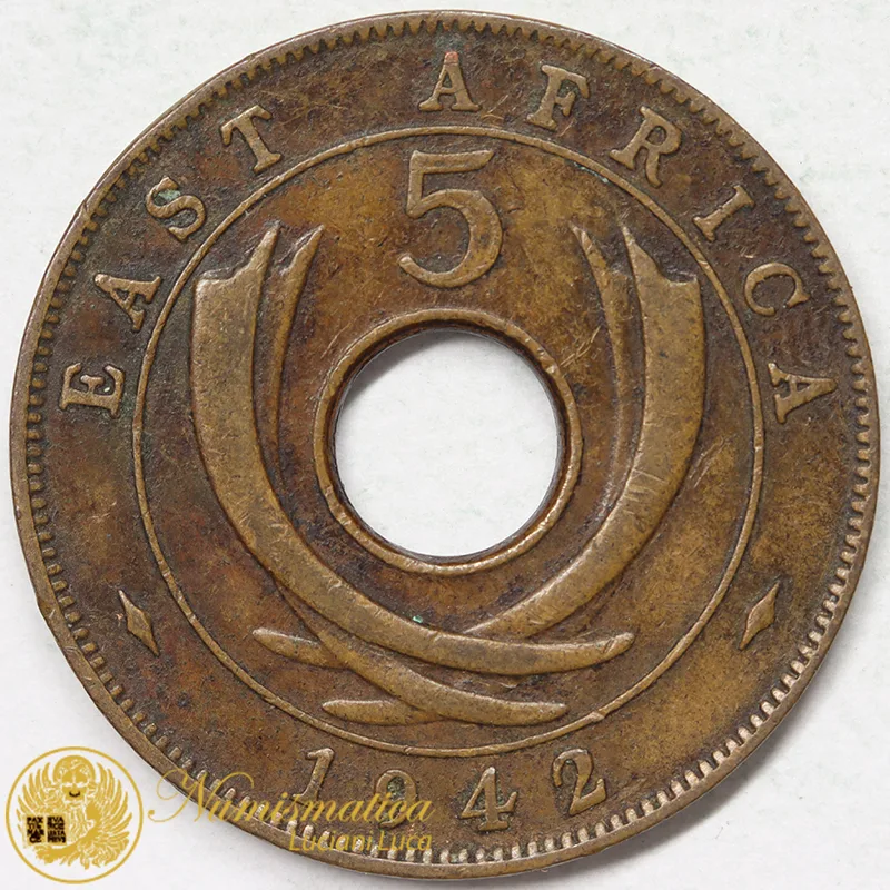 AFRICA ORIENTALE BRITANNICA 5 CENTS 1942 (KM25.2) BB+ #8920