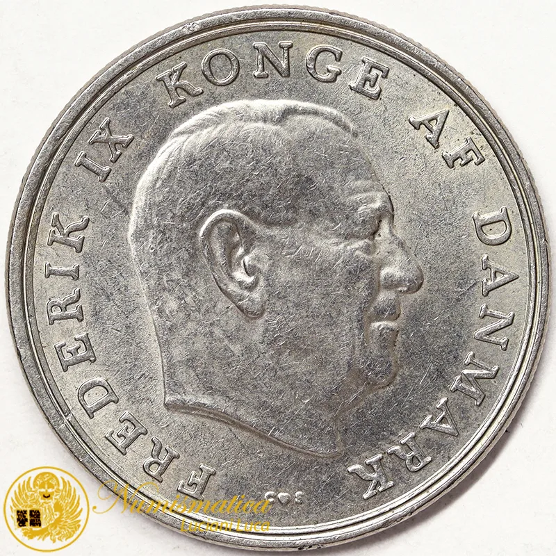 DANIMARCA 5 KRONER 1966 FREDERIK IX #969