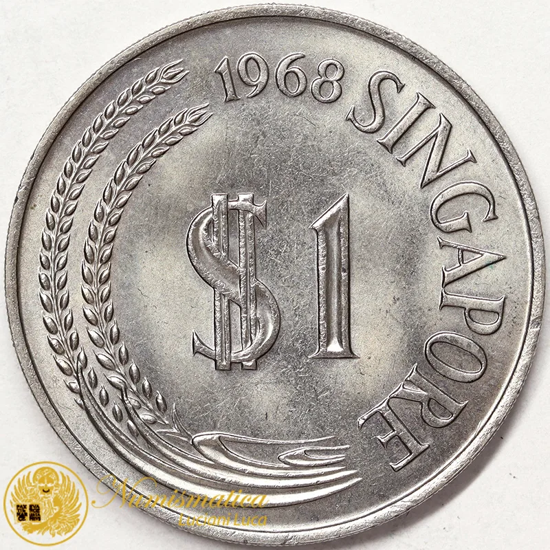 SINGAPORE 1 DOLLARO 1968 nichel #971