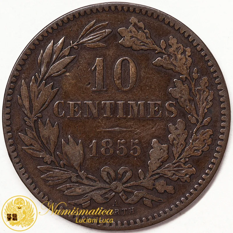 LUSSEMBURGO 10 CENTIMES 1855 A #977