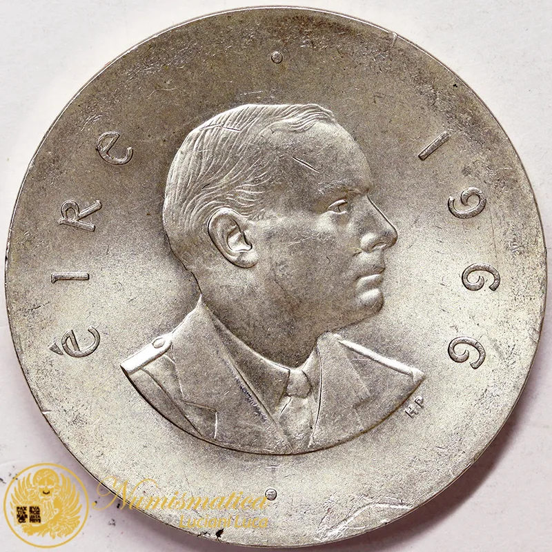 IRLANDA 10 Scellini 1966 commemorativa Rivolta Pasqua argento #1132