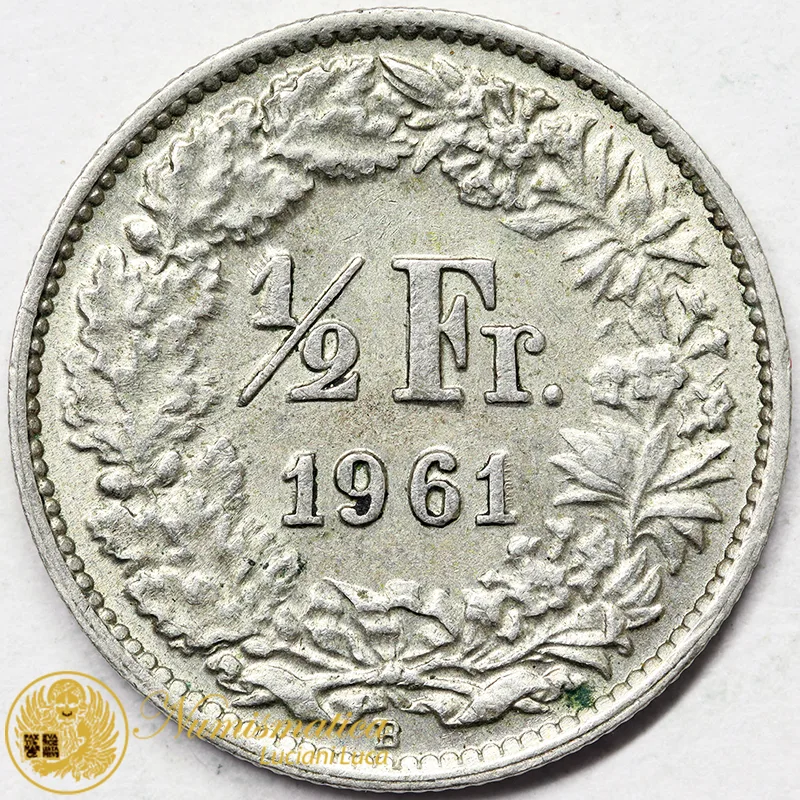 SVIZZERA 1/2 FRANCO 1961 B ARGENTO #3891
