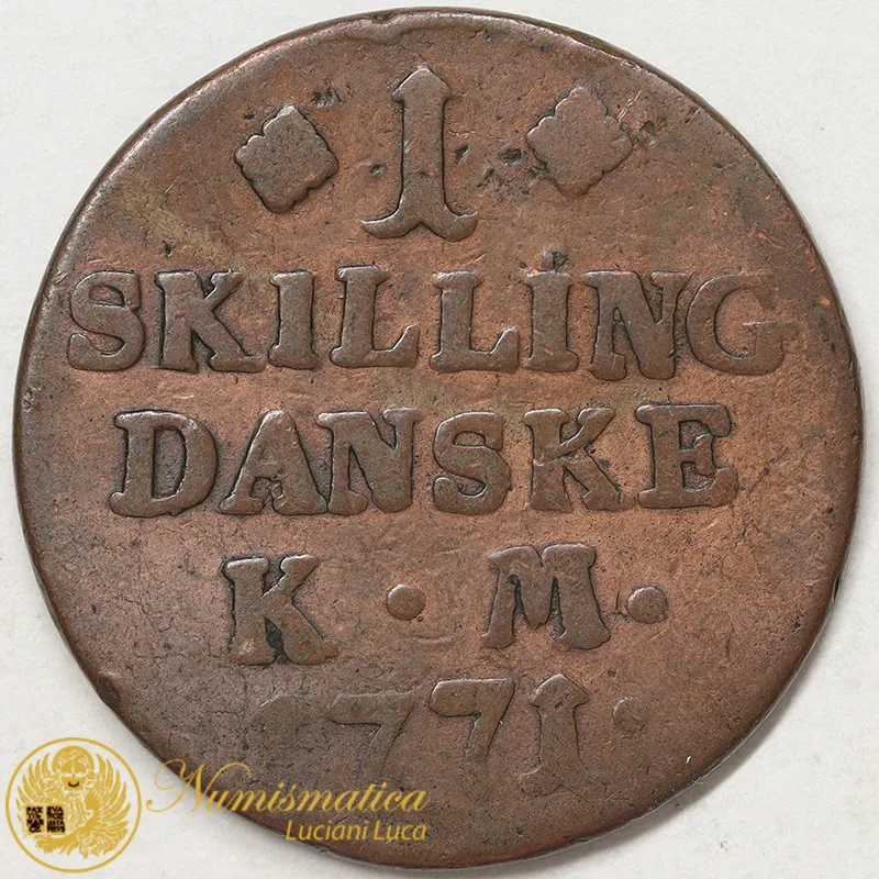 DANIMARCA 1 SHILLING 1771 #1153