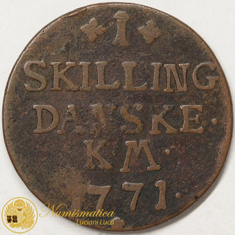 DANIMARCA 1 SHILLING 1771 #1155